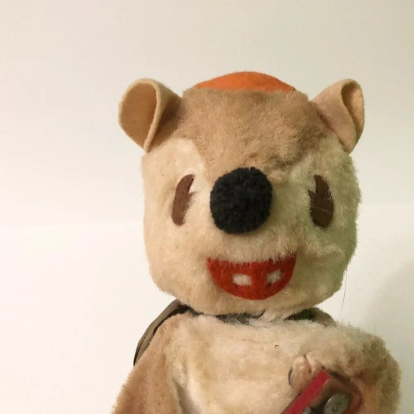 Vintage 1950s Alvin And The Chipmunks Wind Up Musical Alvin Plush Figure - Picture 3 of 17